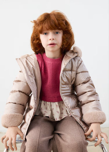 MAYORAL GIRL'S METALLIC FUR JACKET