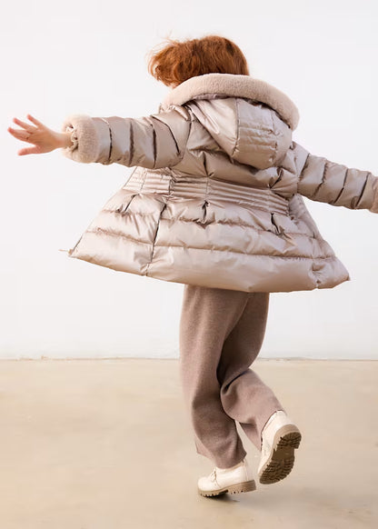 MAYORAL GIRL'S METALLIC FUR JACKET