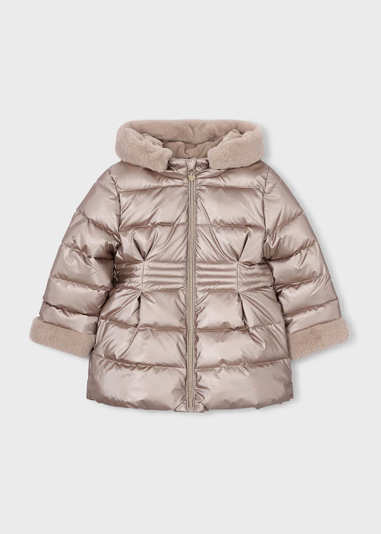 MAYORAL GIRL'S METALLIC FUR JACKET