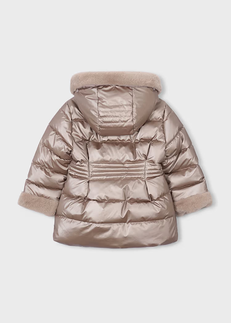 MAYORAL GIRL'S METALLIC FUR JACKET