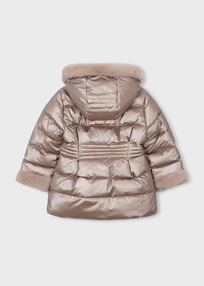 MAYORAL GIRL'S METALLIC FUR JACKET