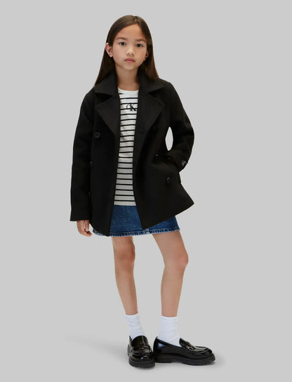 CALVIN KLEIN KIDS WOOL-LIKE PEACOAT