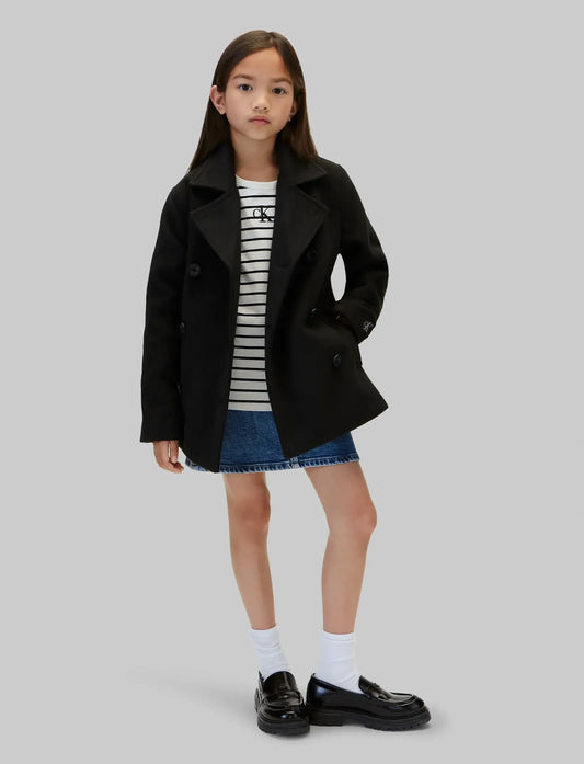 CALVIN KLEIN KIDS WOOL-LIKE PEACOAT