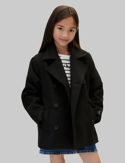 CALVIN KLEIN KIDS WOOL-LIKE PEACOAT