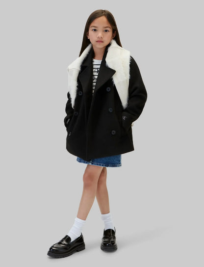 CALVIN KLEIN KIDS WOOL-LIKE PEACOAT