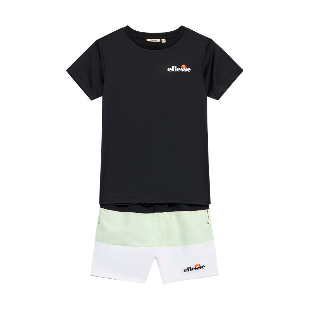 ELLESSE BOYS VACERO T SHIRT & SHORT SET
