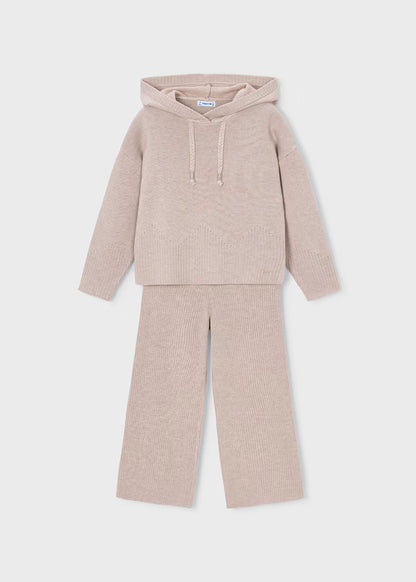 MAYORAL KNITTED PANTS & HOODED SWEATSHIRT SET