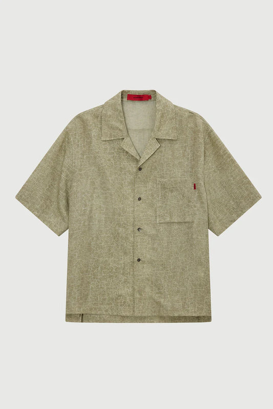 ACUPUNCTURE FASHION CRACKED OVERSIZED SHIRT