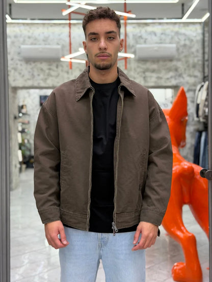 GIANNI LUPO RELAXED FIT COLLAR DENIM OVERJACKET