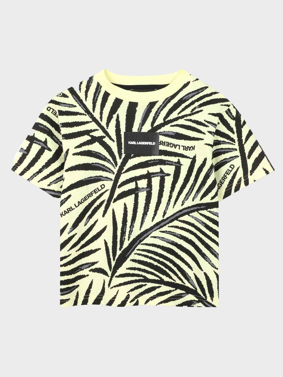 KARL LAGERFELD TROPICAL PRINT T SHIRT