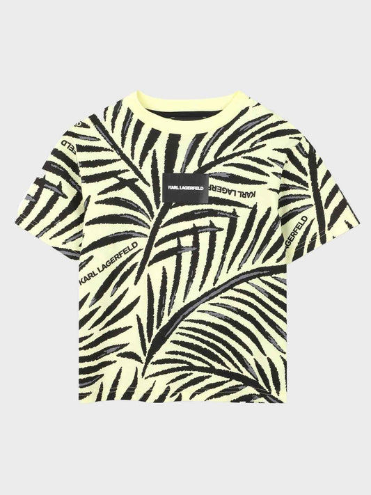 KARL LAGERFELD TROPICAL PRINT T SHIRT