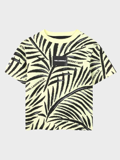 KARL LAGERFELD KIDS TROPICAL PRINT T SHIRT