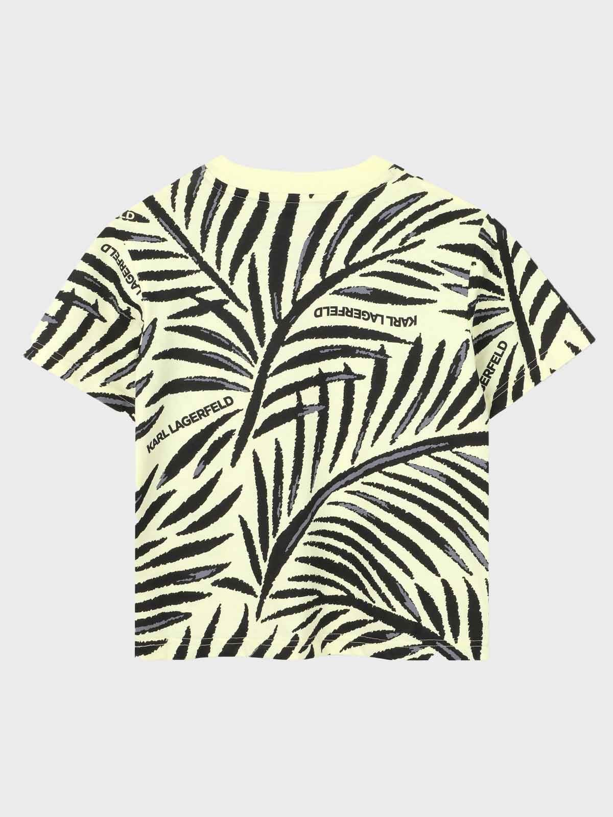 KARL LAGERFELD KIDS TROPICAL PRINT T SHIRT