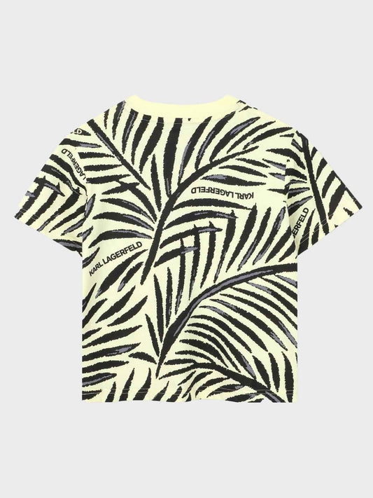 KARL LAGERFELD KIDS TROPICAL PRINT T SHIRT