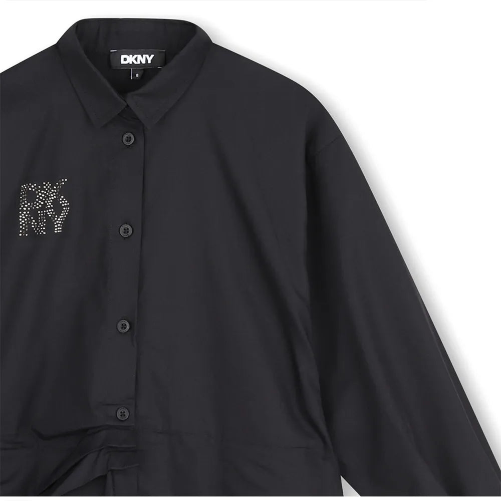 DKNY KIDS GIRLS POPLIN SHIRT-DRESS
