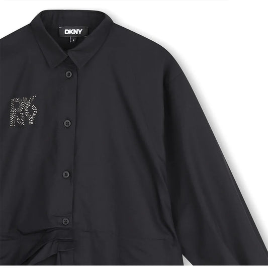 DKNY KIDS GIRLS POPLIN SHIRT-DRESS