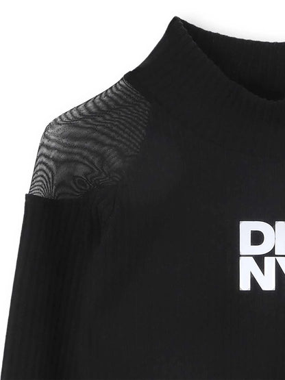 DKNY GIRLS THIN SWEATER WITH SEETHROUGH SHOULDER