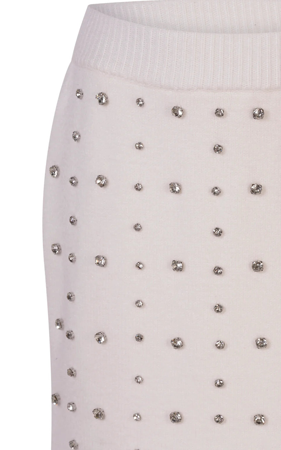 FUN FUN KNITTED WOOL SKIRT WITH APPLIQUÉ STONES