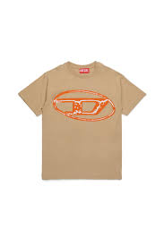 DIESEL KIDS T SHIRT WITH OVAL D GRAPHIC PRINT