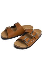 PEPE JEANS BIO DOUBLE KANSAS LEATHER SANDALS