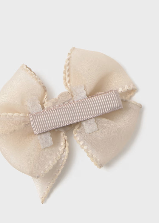 MAYORAL ELASTIC HEADBAND WITH BOW CLIP FOR NEWBORNS