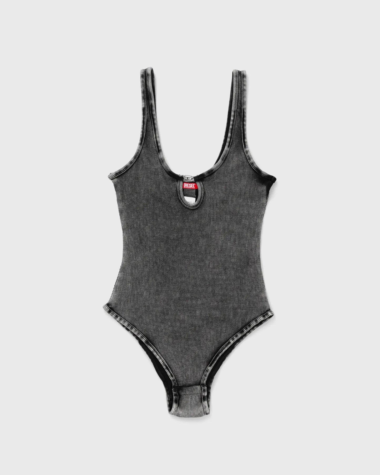 DIESEL WOMAN BODYSUIT IN MARBLE-WASHED STRETCH COTTON