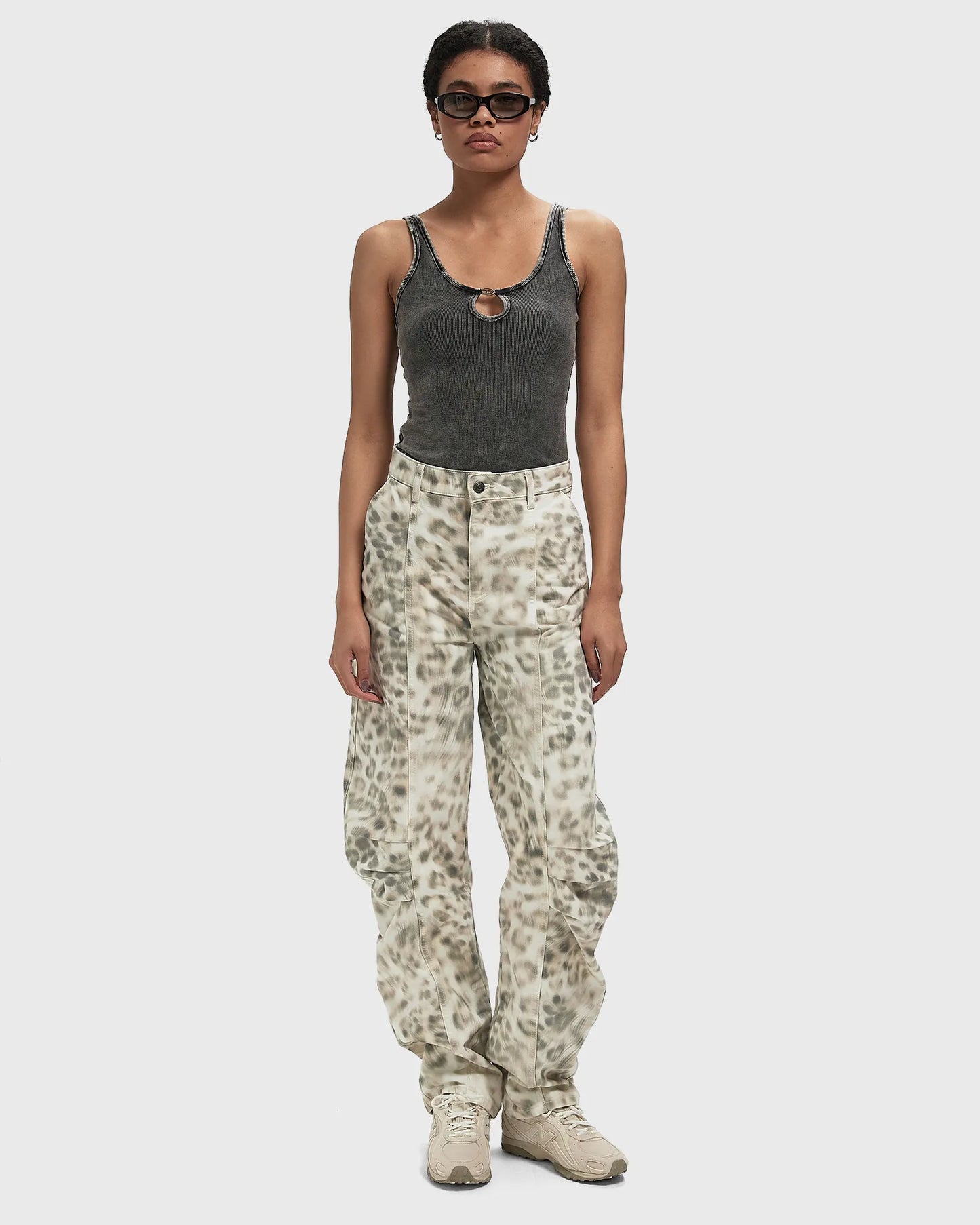 DIESEL WOMAN BODYSUIT IN MARBLE-WASHED STRETCH COTTON