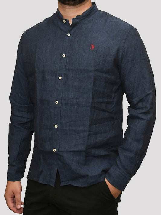U.S POLO ASSN MAN ADAM ROUND COLLAR LINEN SHIRT