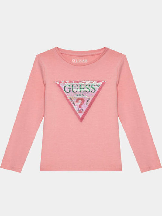GUESS GIRL LS SEQUIN T SHIRT