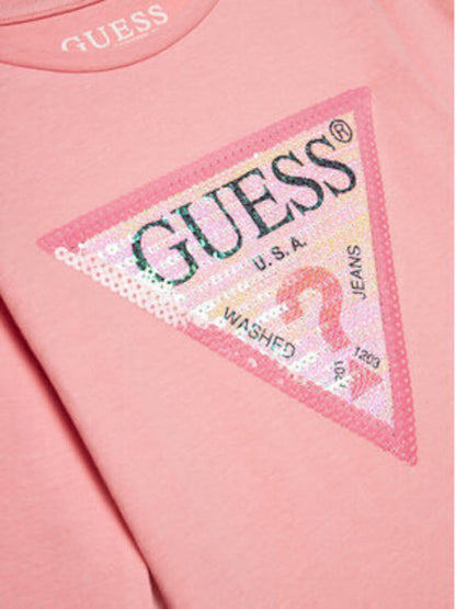 GUESS GIRL LS SEQUIN T SHIRT