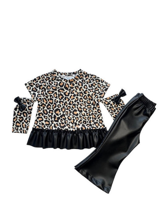 SWEET BABY GIRLS ANIMAL PRINT SET TOP&LEGGINGS