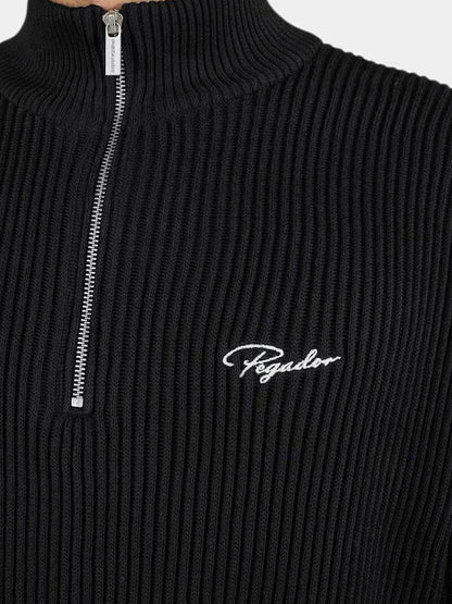 PEGADOR SIGNAR RIB OVERSIZED HALF ZIP KNIT SWEATER