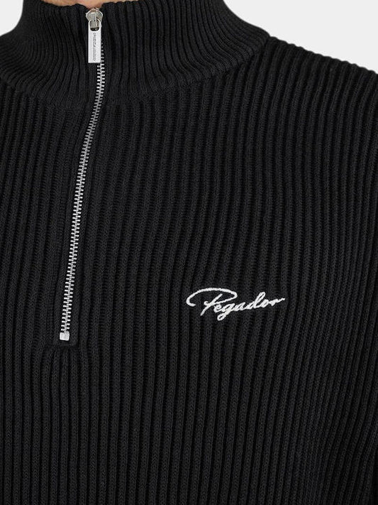 PEGADOR SIGNAR RIB OVERSIZED HALF ZIP KNIT SWEATER