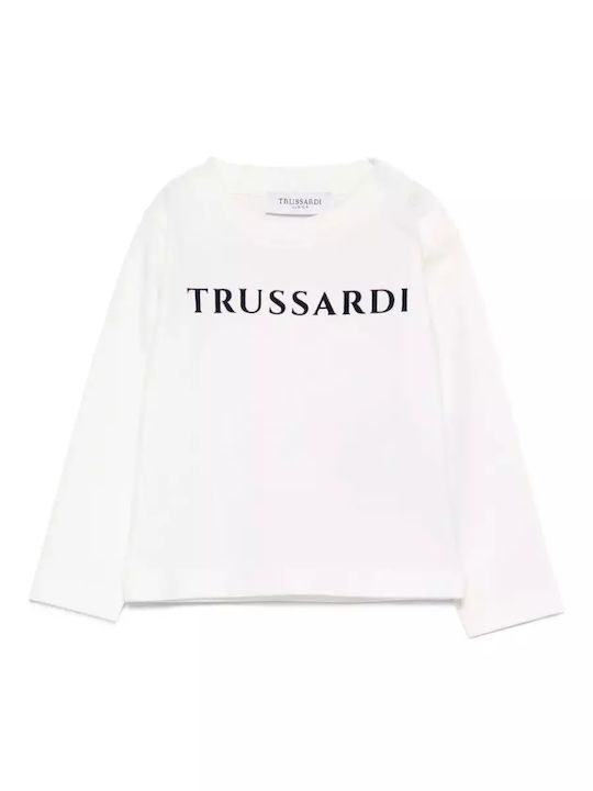 TRUSSARDI KIDS EMBROIDERED LS GUALE T SHIRT