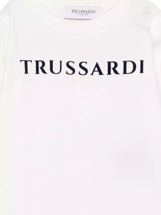 TRUSSARDI KIDS EMBROIDERED LS GUALE T SHIRT