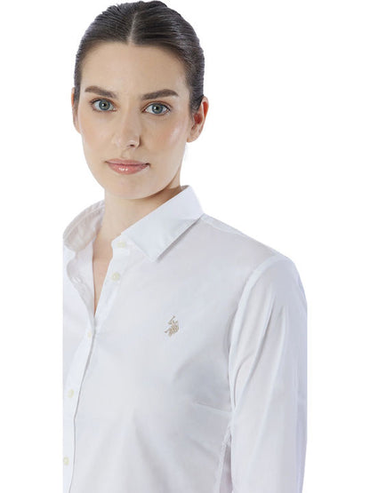 U.S POLO ASSN WOMAN STRETCH POLPLIN LOGO SHIRT