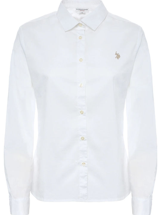 U.S POLO ASSN WOMAN STRETCH POLPLIN LOGO SHIRT