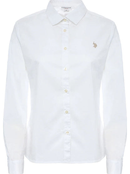 U.S POLO ASSN WOMAN STRETCH POLPLIN LOGO SHIRT