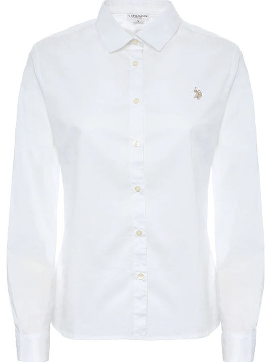 U.S POLO ASSN WOMAN STRETCH POLPLIN LOGO SHIRT