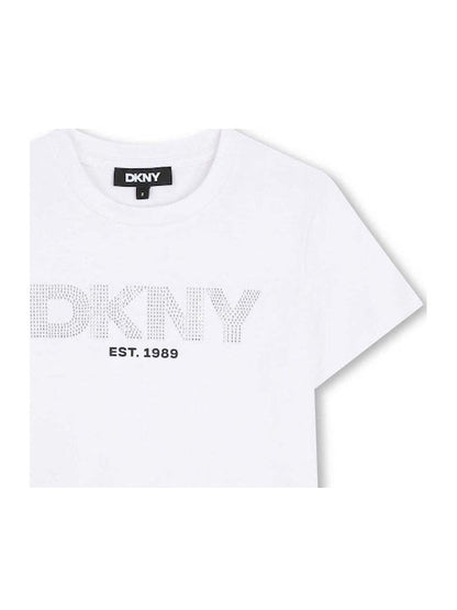 DKNY GIRLS WHITE LOGO T-SHIRT