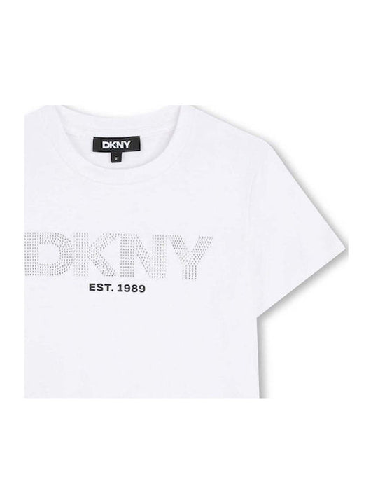 DKNY GIRLS WHITE LOGO T-SHIRT