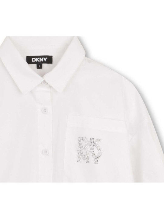 DKNY GIRLS LOGO PRINT SHIRT