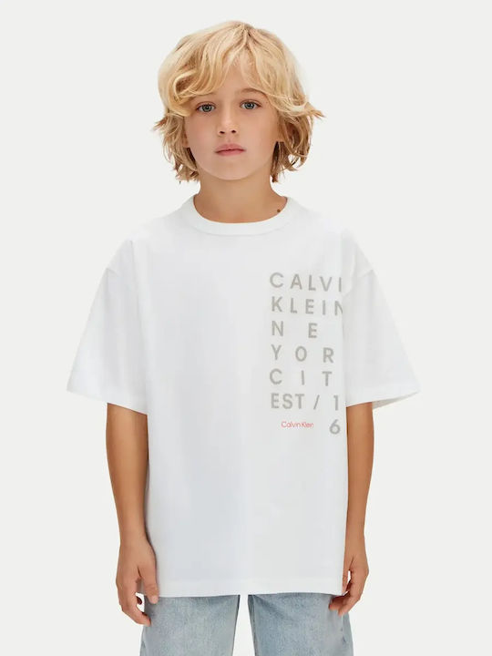 CALVIN KLEIN KIDS RELAXED FIT SQUARE LOGO T SHIRT