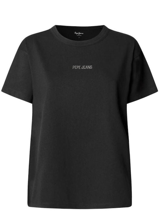 PEPE JEANS WOMAN MIA STRASS LOGO T SHIRT