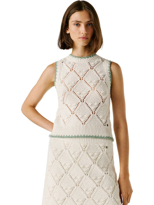 PEPE JEANS KAIRA KNITTED DIAMOND POINTELLE TOP