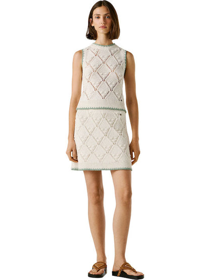 PEPE JEANS KAIRA KNITTED DIAMOND POINTELLE TOP