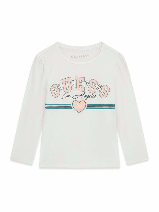 GUESS KIDS STRIPED LOGO LS T SHIRT