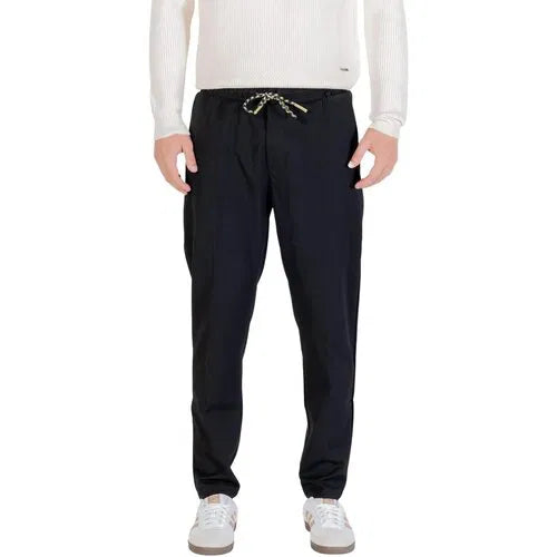 GIANNI LUPO TECHNICAL FABRIC TROUSERS WITH DRAWSTRINGS