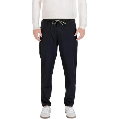 GIANNI LUPO TECHNICAL FABRIC TROUSERS WITH DRAWSTRINGS