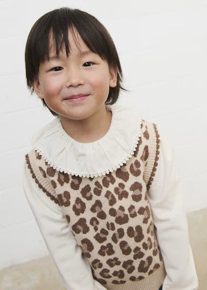 MAYORAL GIRLS KNITTED ANIMAL PRINT VEST